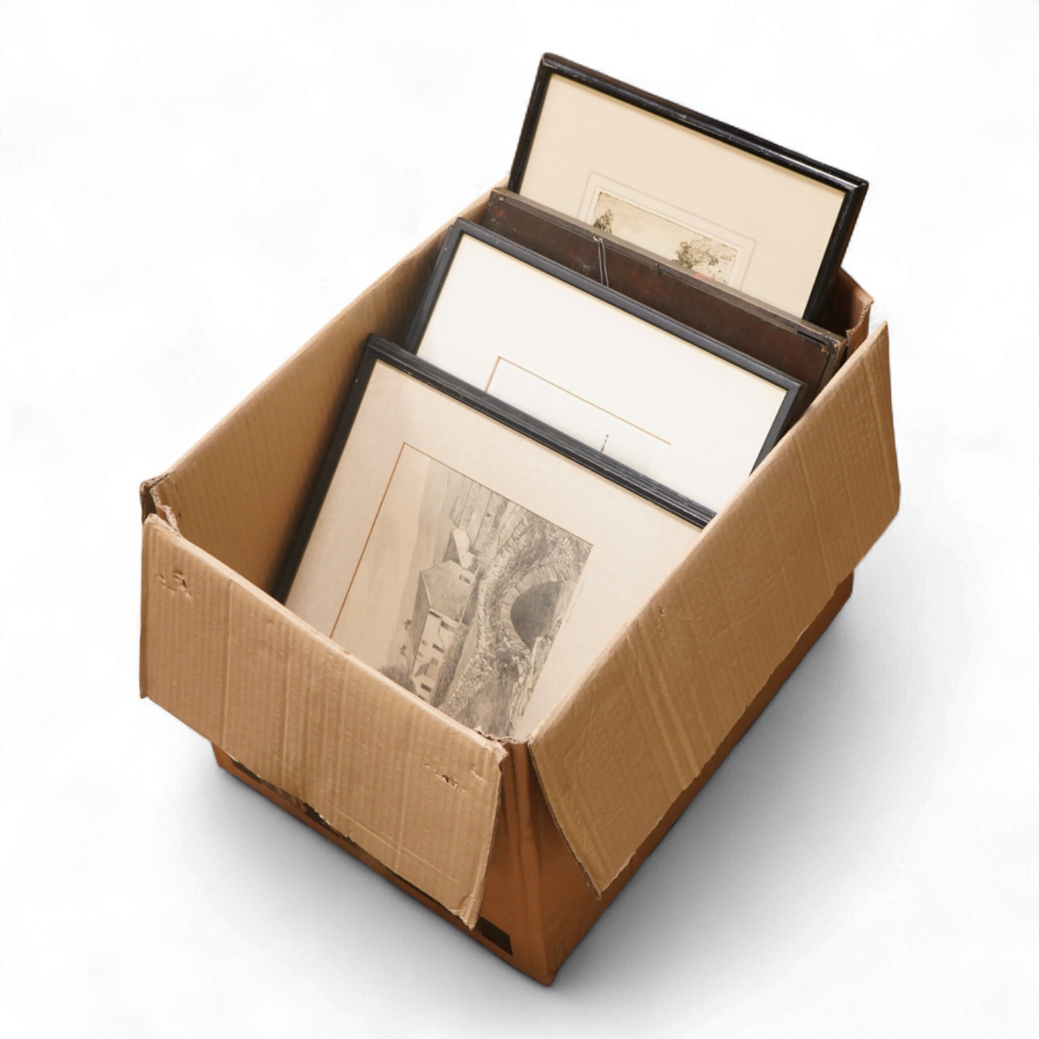 A collection of etchings and prints to include examples by C. Martyn, The Cat and Fiddle Inn, New Forest and a pair of etchings by Jackie Simpson, Graduation Hall, Narishal College, Aberdeen together with two pencil sket